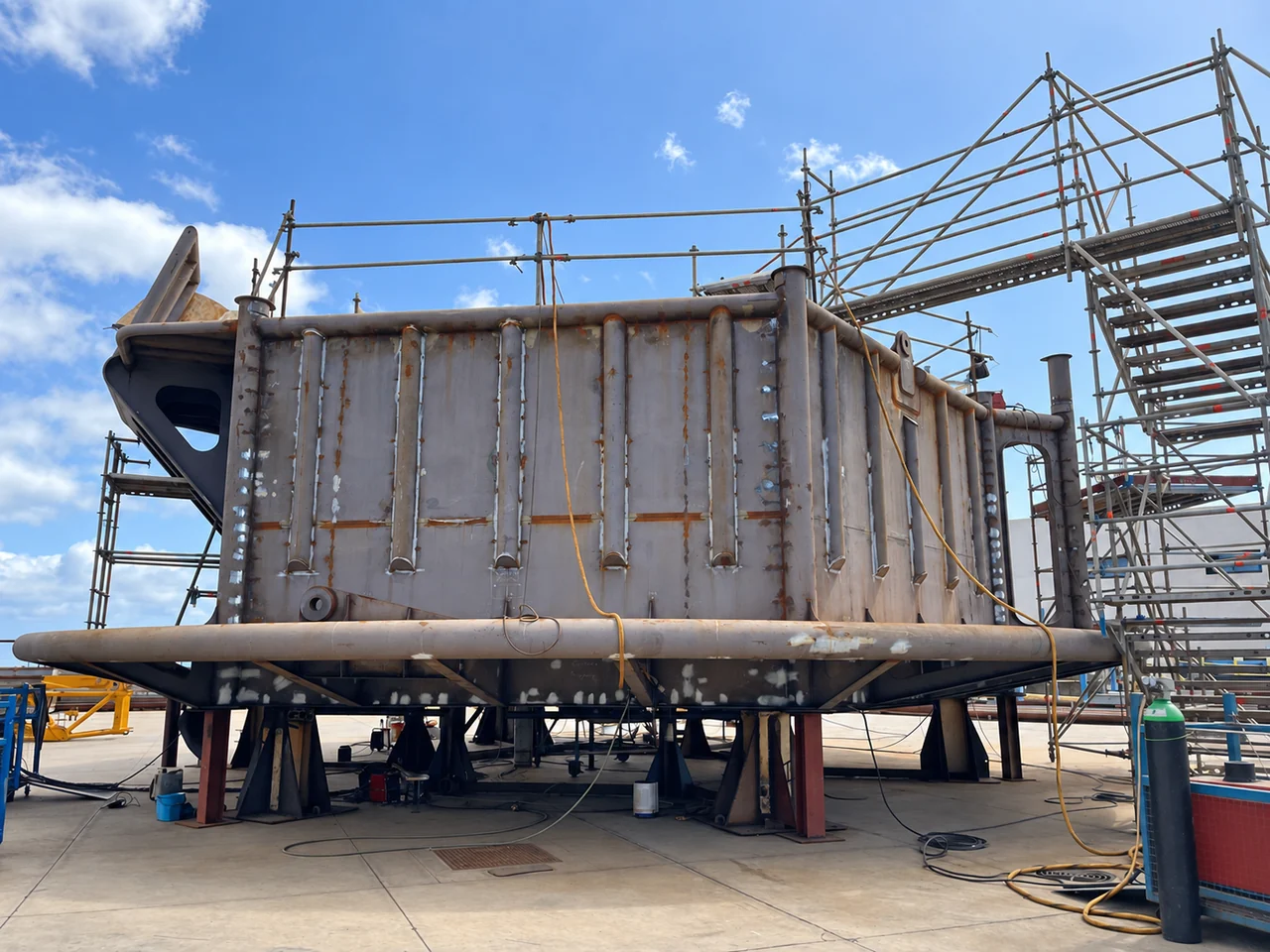 Fabricated offshore steel structure before delivery