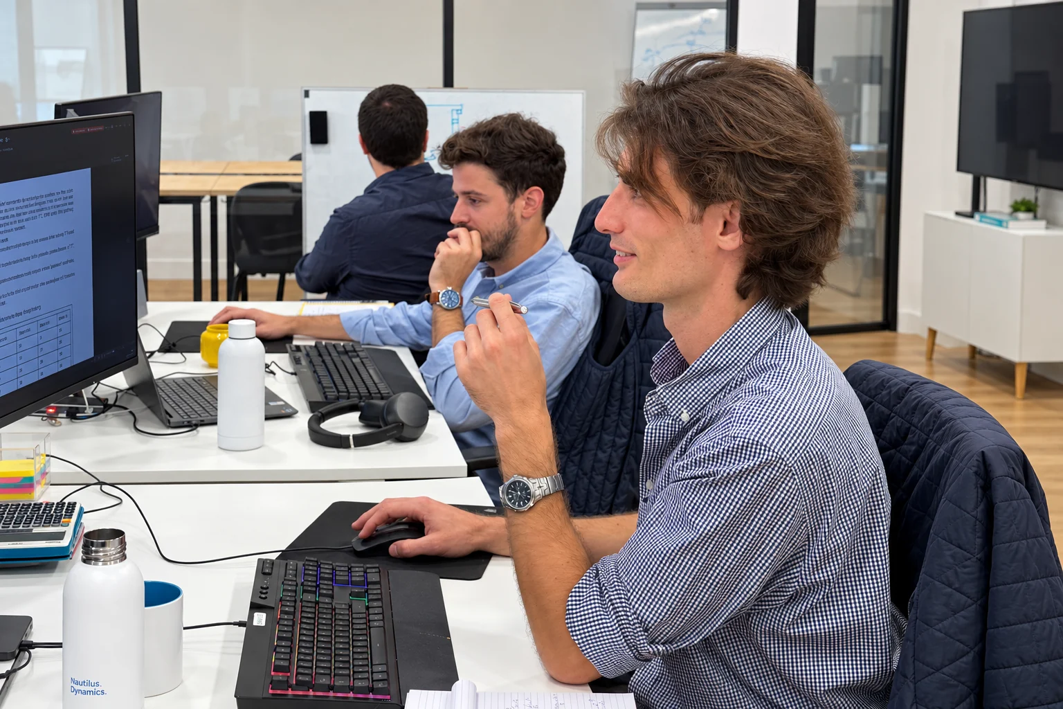 The Nautilus Dynamics team working at engineering workstations